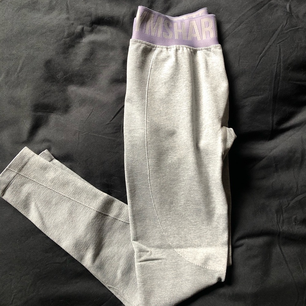 Gymshark Flex Leggings Light Grey Marl/Blue